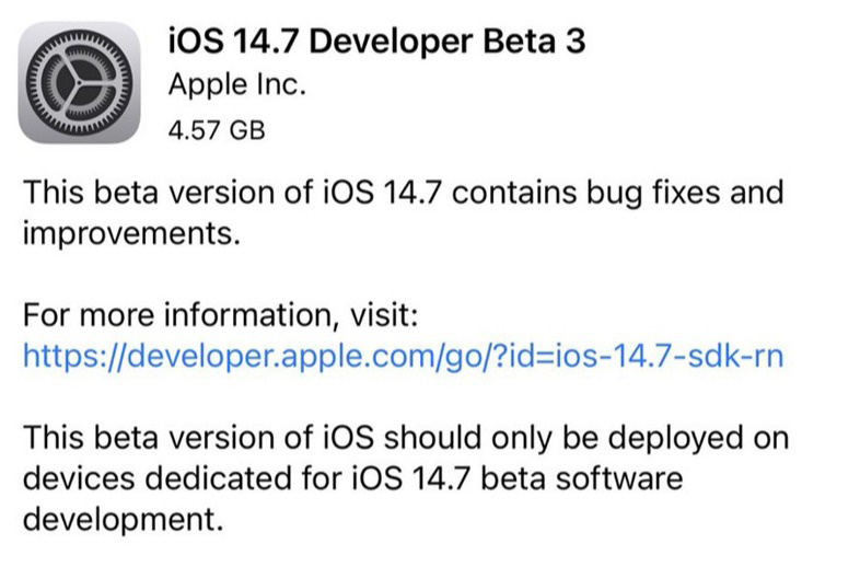 上海怎么换苹果电池_Apple发布了iOS14.7/iPadOS14.7beta3的预览版本