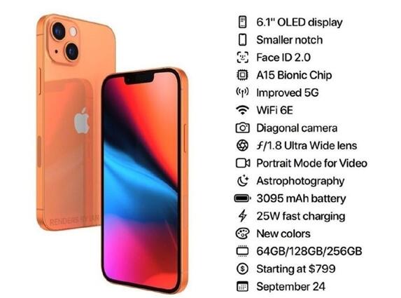 泉州苹果手机电池价格_iPhone 13详细参数曝光：小刘海、大电池、高快充