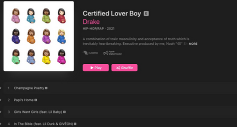 Drake 专辑《Certified Lover Boy》打破苹果 Apple Music