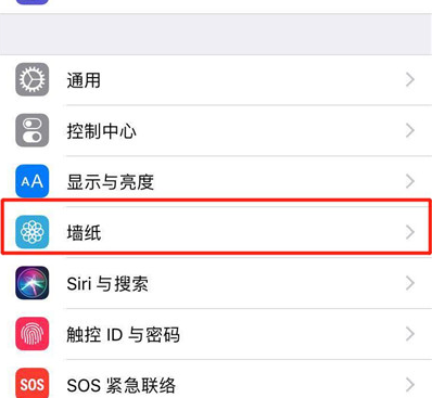 进入设置之后，找到并且打开【墙纸】选项