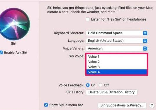 如何在Mac上更改Siri语音
